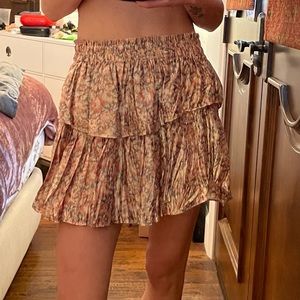 LoveShackFancy Ruffle Mini Skirt in Pomegranate